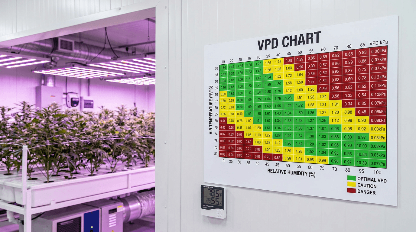Vapor Pressure Deficit (VPD) Chart for Hydroponics